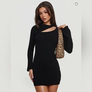 Princess Polly Elegant Black Long Sleeve Dress Cookson mini black dress size s/m